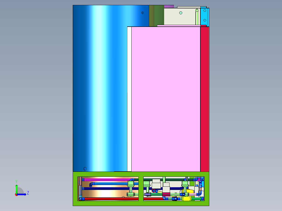 组合式三箱废水加药净化装置左视图
