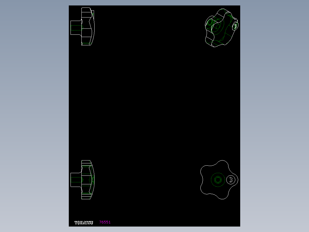 星型把手&鑰匙 VLS,WAVE-KEY-2D多系列多零件图纸模型