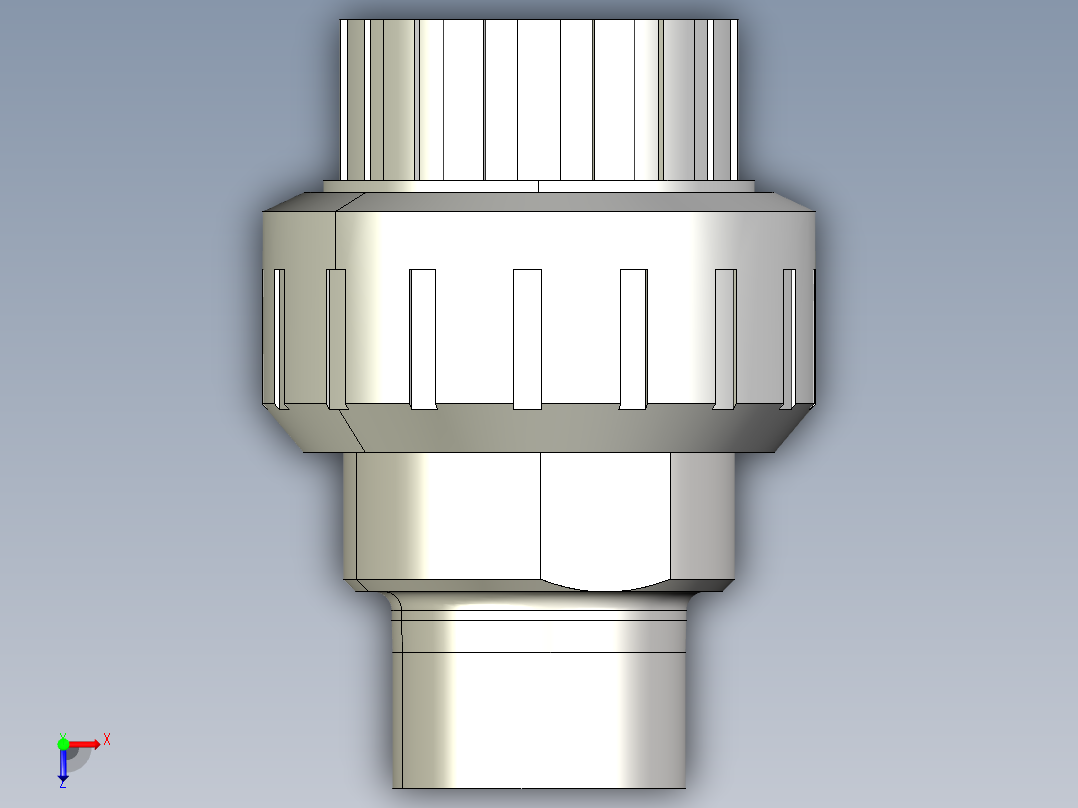9BIRXC 适配器会在PVC-U 不锈钢溶剂焊接插座D和BSP螺纹a316l不锈钢公端与EPDM或FPM材质的O形环钢俯视图