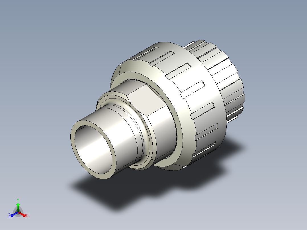 9BIRXC 适配器会在PVC-U 不锈钢溶剂焊接插座D和BSP螺纹a316l不锈钢公端与EPDM或FPM材质的O形环钢正等轴测图