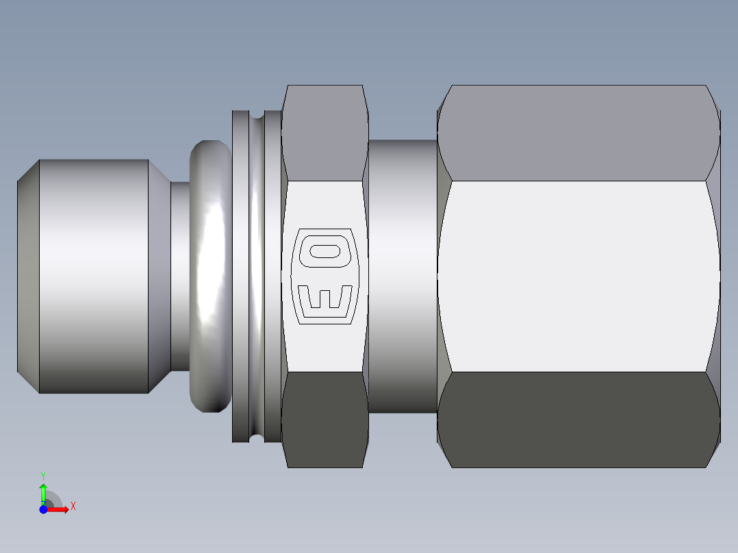 卡套式工业通用硬管接头EO_Male_Stud_connector_GEO08ZLMCF前视图