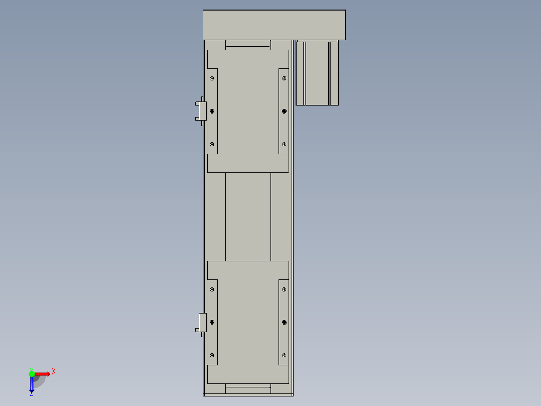 直线模组LHC17-S350-R设计图纸俯视图