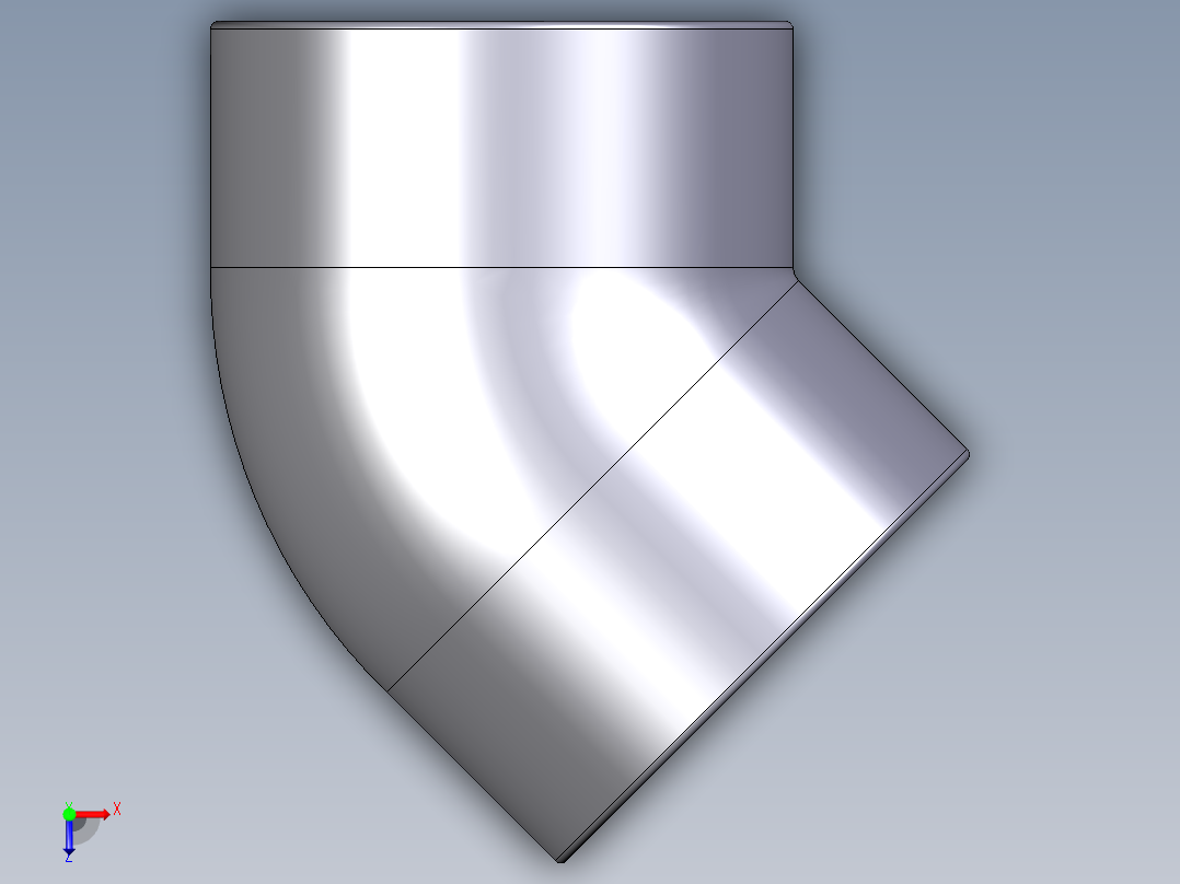 4HIV 45用溶剂焊接插座弯头俯视图