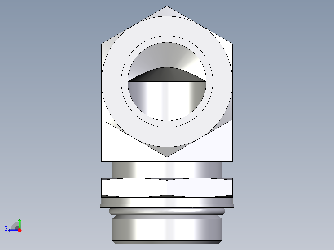 卡套式工业通用硬管接头EO_Adjustable_Locknut_elbow_WEE35ZLMORCF右视图
