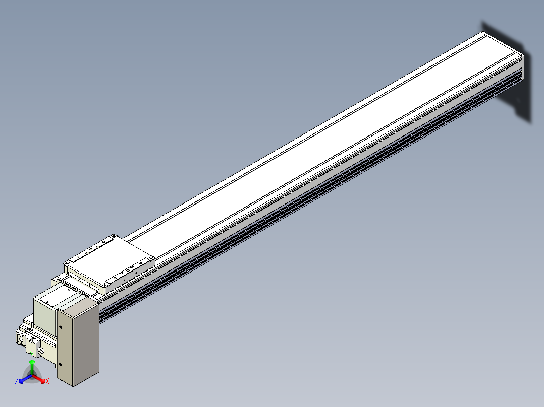 同步带全封闭直线模组TPA-HCB-105D-90-L850-RP-Y-P20-N3正等轴测图