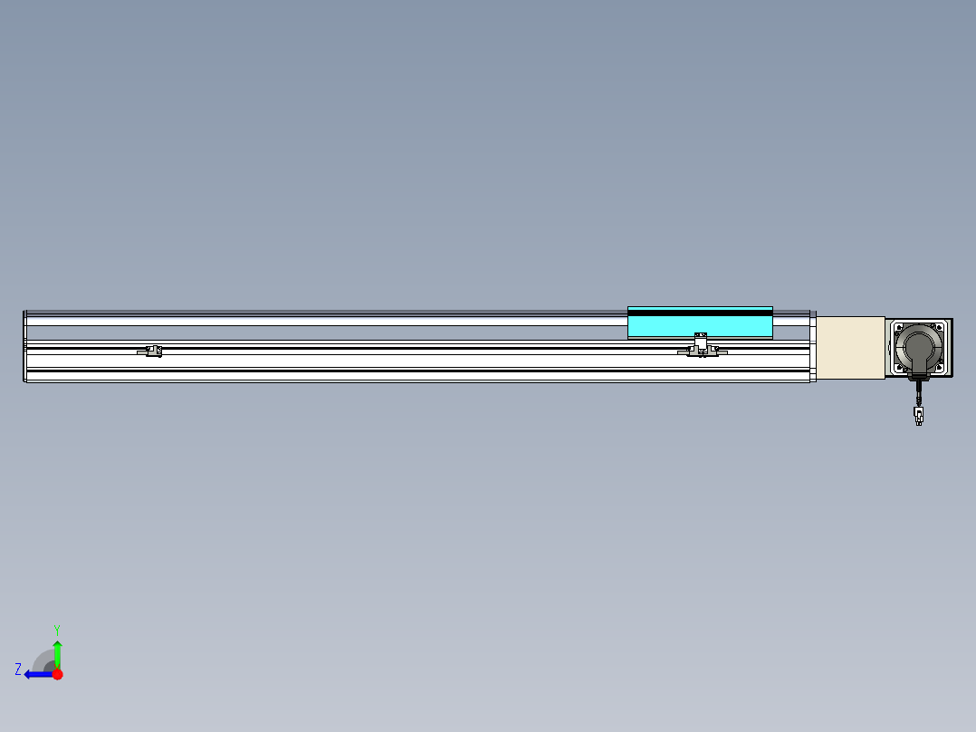 同步带滑台-半封闭B22H-L100-C-S850-L-P75-D3-N5右视图