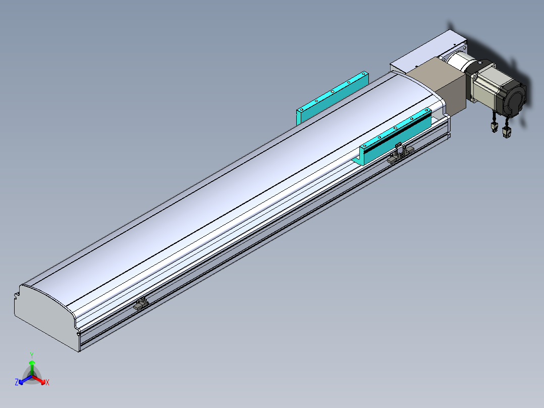 同步带滑台-半封闭B22H-L100-C-S850-L-P75-D3-N5正等轴测图