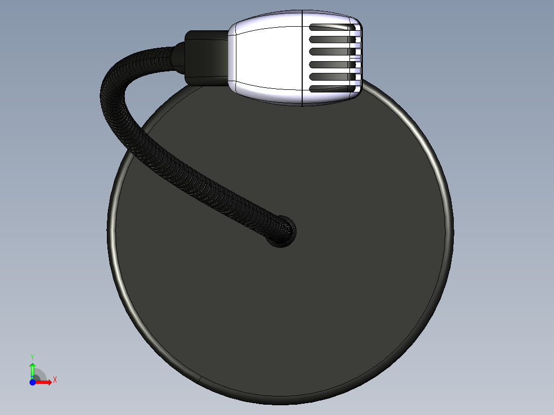 鹅颈麦克风支架前视图