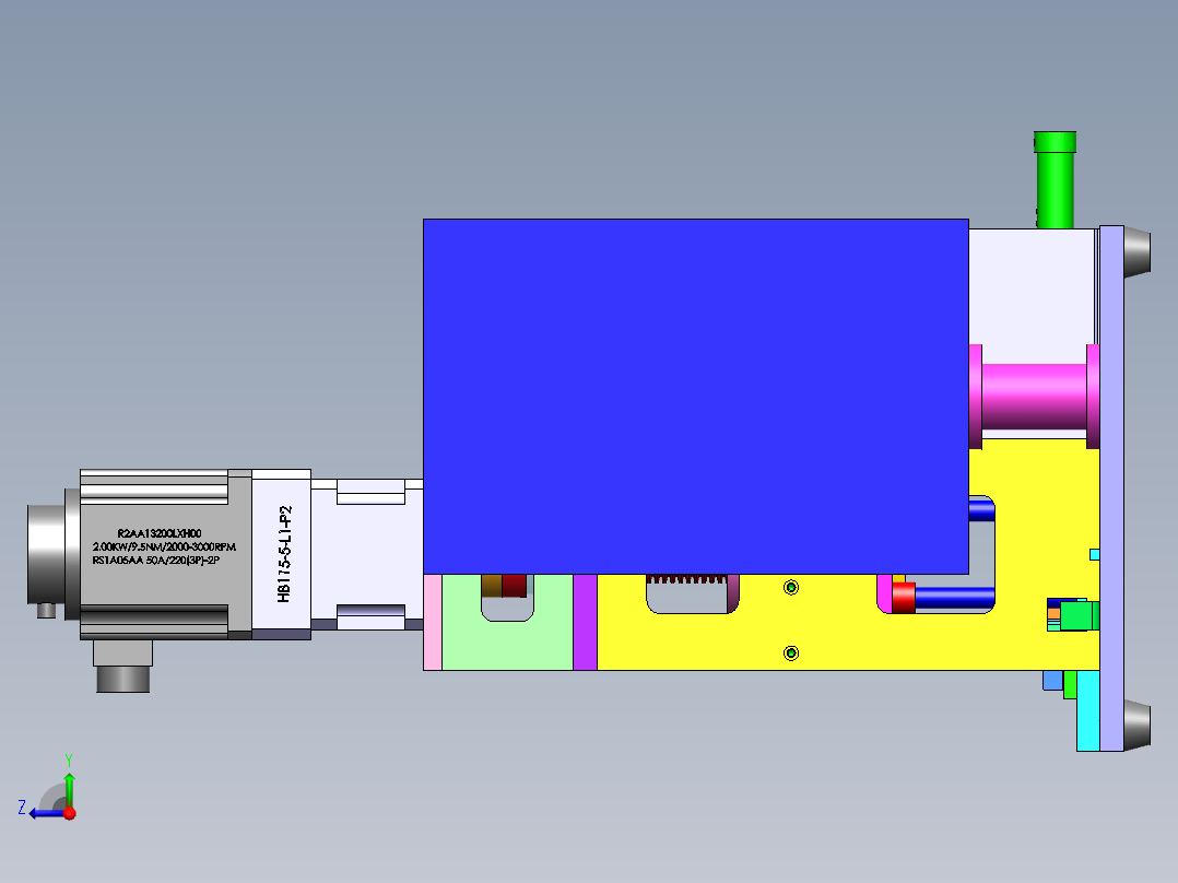 大扭力带变速箱压合机sw12可编辑右视图