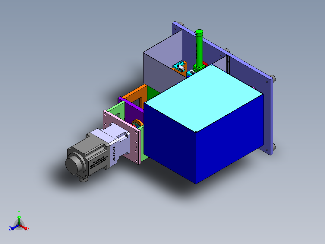 大扭力带变速箱压合机sw12可编辑正等轴测图