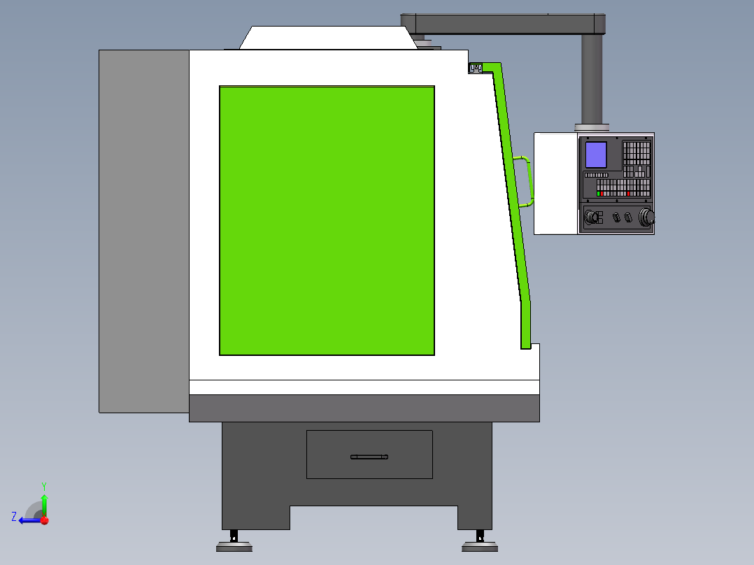 4头成型攻钻机sw18可编辑右视图