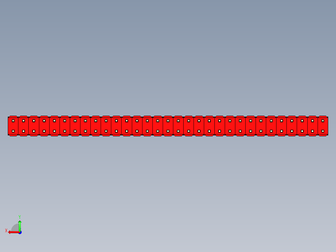 彩色公头100mil（2.54mm）系列-DS1021_red_2x31p_100mil_Type5_rev1.0后视图