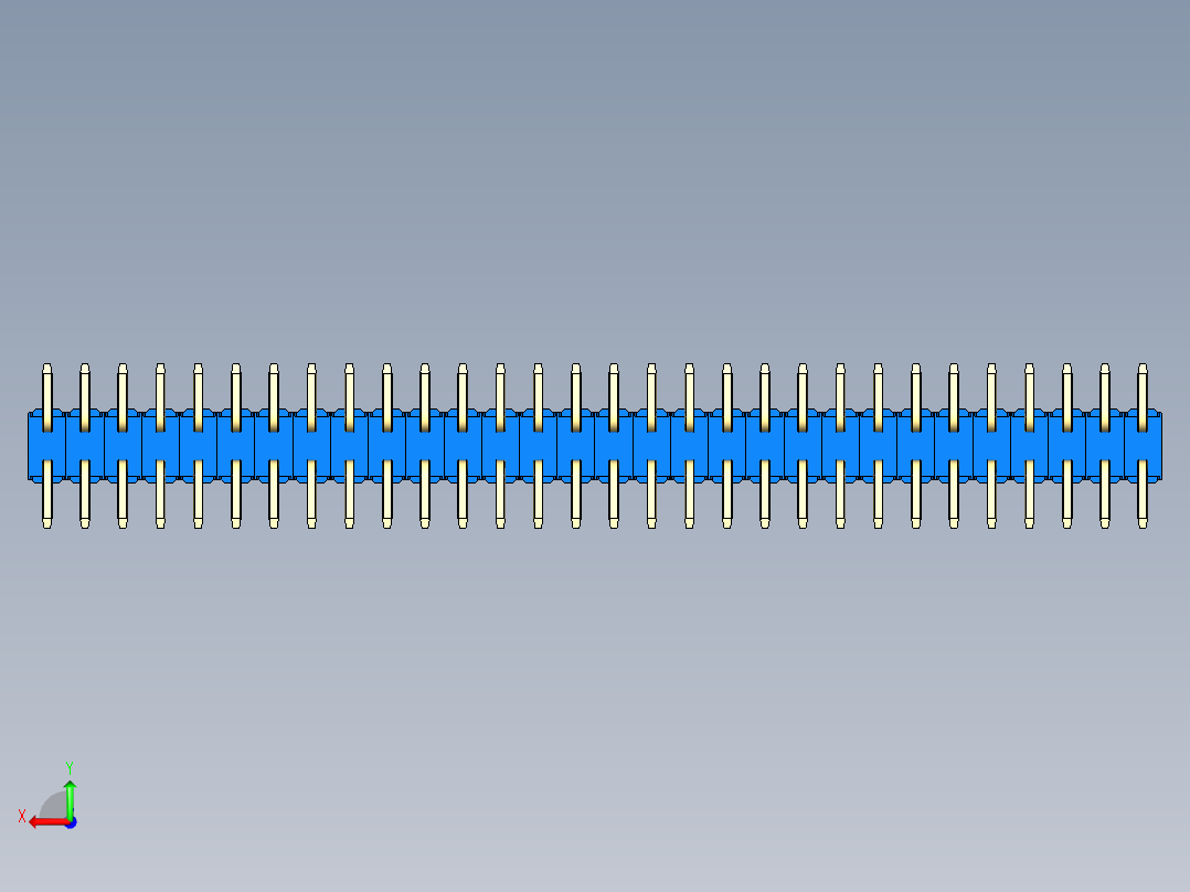 彩色公排针 100mil 2.54mm 系列-DS1022_blue_60p_100mil_TypeSMT_rev1.0后视图