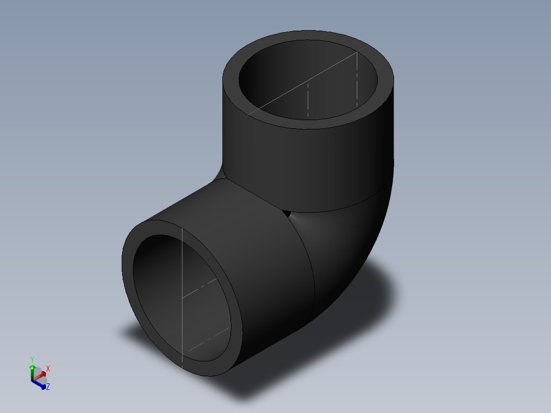 PVC管件-1.5in Elbow正等轴测图