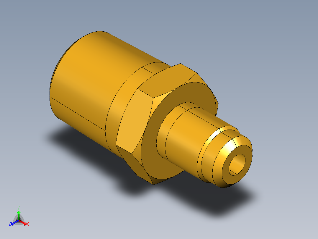 扩口式工业通用硬管接头Male Connector 48F-3-4正等轴测图