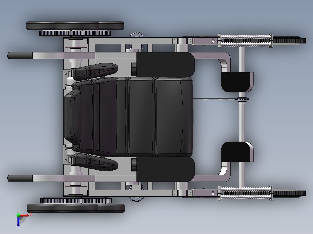 创新电动辅助轮椅模型俯视图