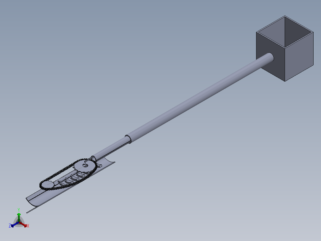 长柄锯 - 树叶收割机pole-saw-leaves-harvester-SW正等轴测图