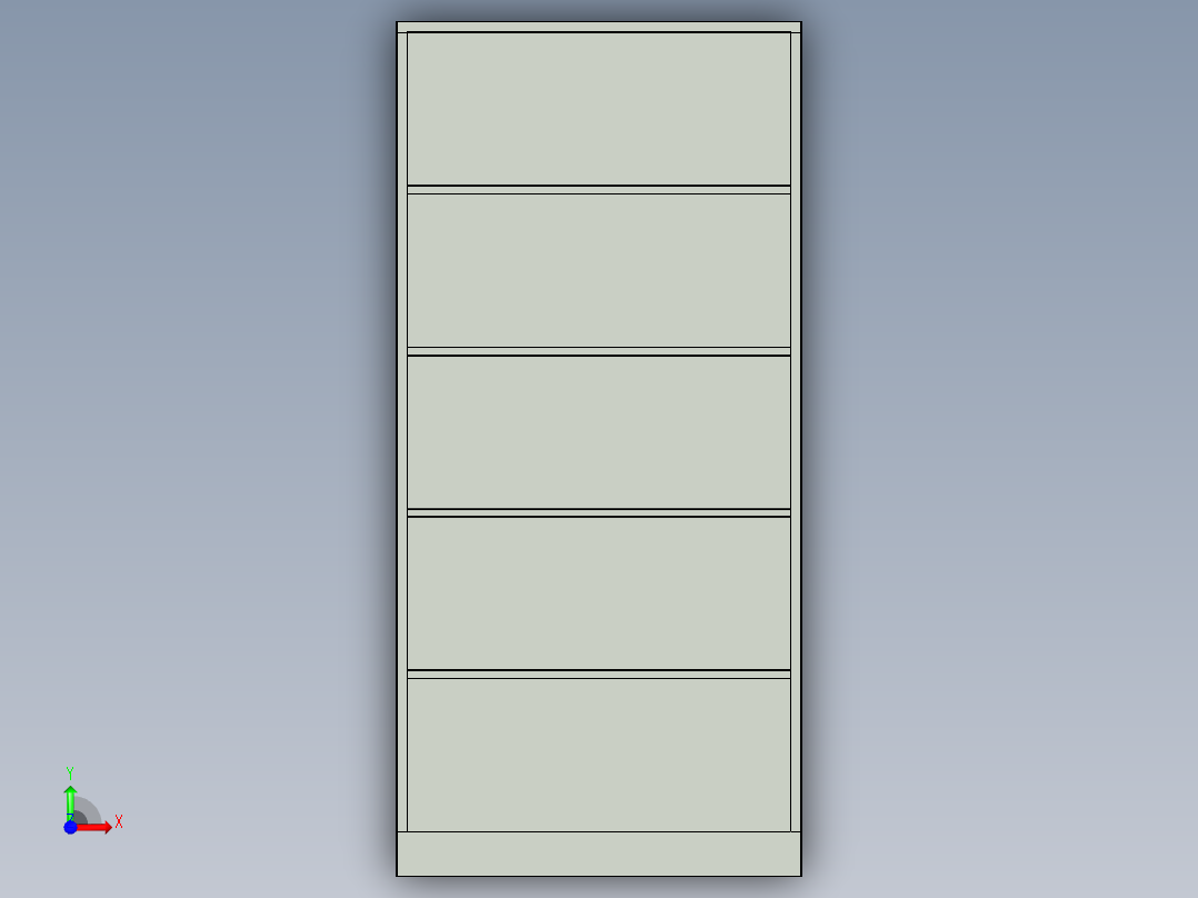 文件柜-金属板前视图