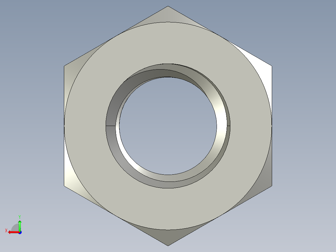 公制六角螺母-Metric Hex Nuts M6 x 1mm Thread后视图