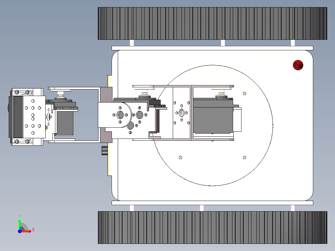 履带车 机械臂（三维+课设+程序+原理图+二维）前视图