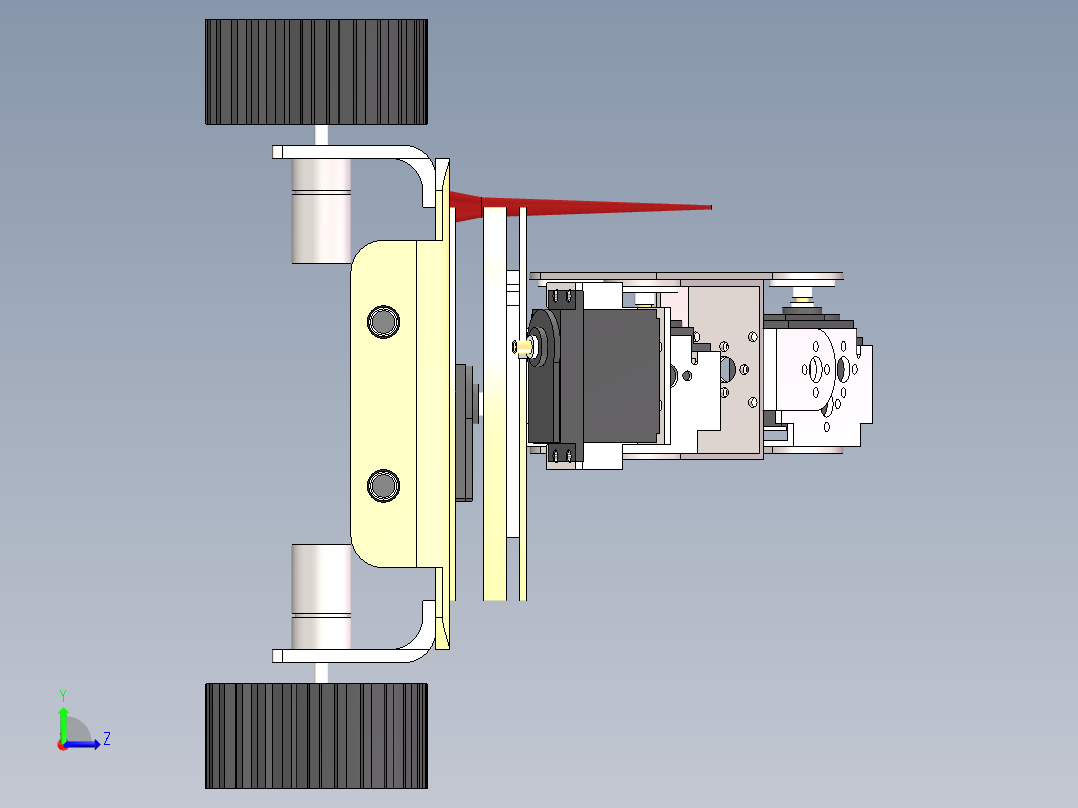 履带车 机械臂（三维+课设+程序+原理图+二维）左视图