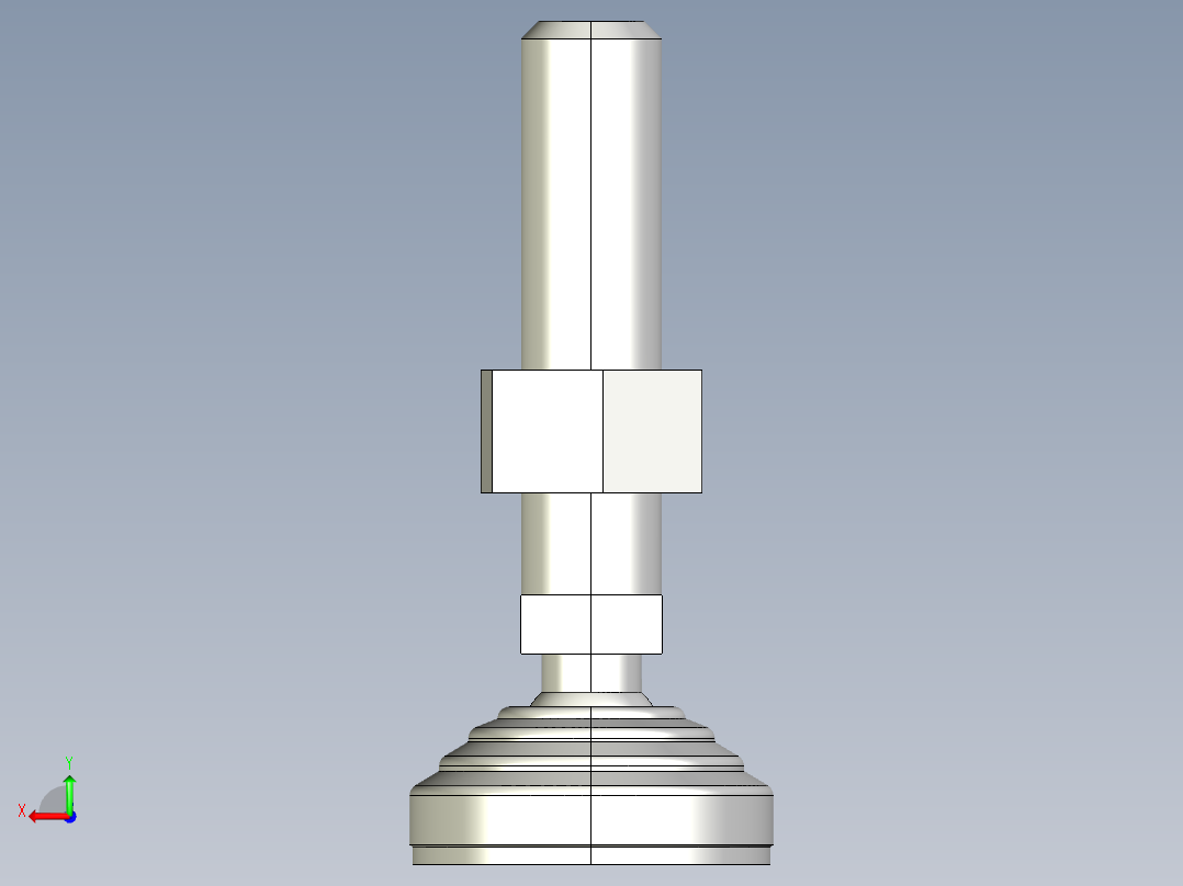 水平調整腳座(SUS製)LVA60-SUS-3D多系列多零件图纸模型后视图