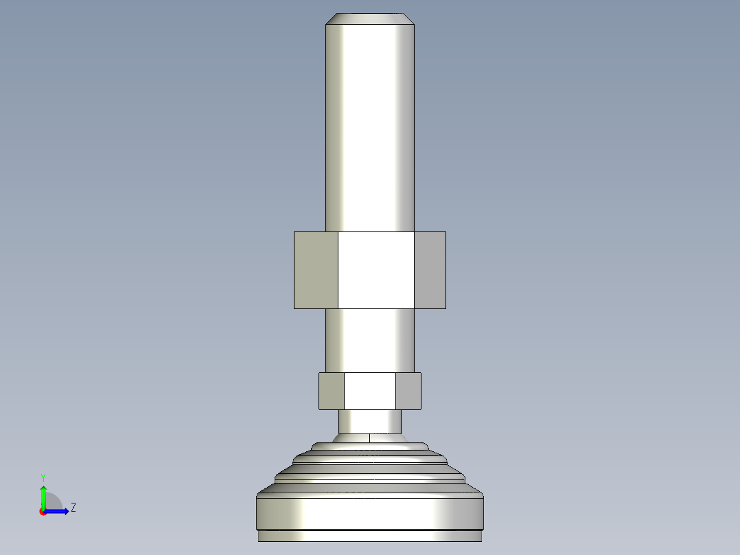 水平調整腳座(SUS製)LVA60-SUS-3D多系列多零件图纸模型左视图