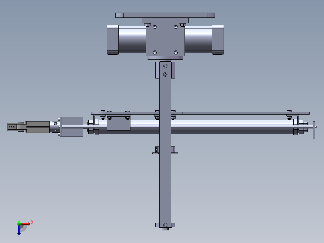 注塑机取件机械手结构设计【说明书+CAD+SOLIDWORKS】50俯视图