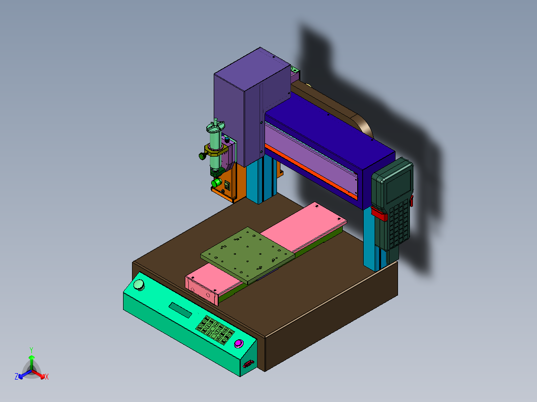 全自动硅胶打胶机正等轴测图