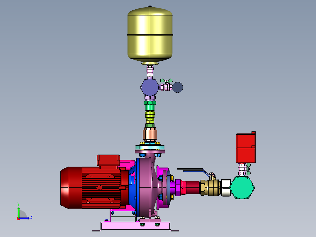 卧式电动泵增压器套件左视图