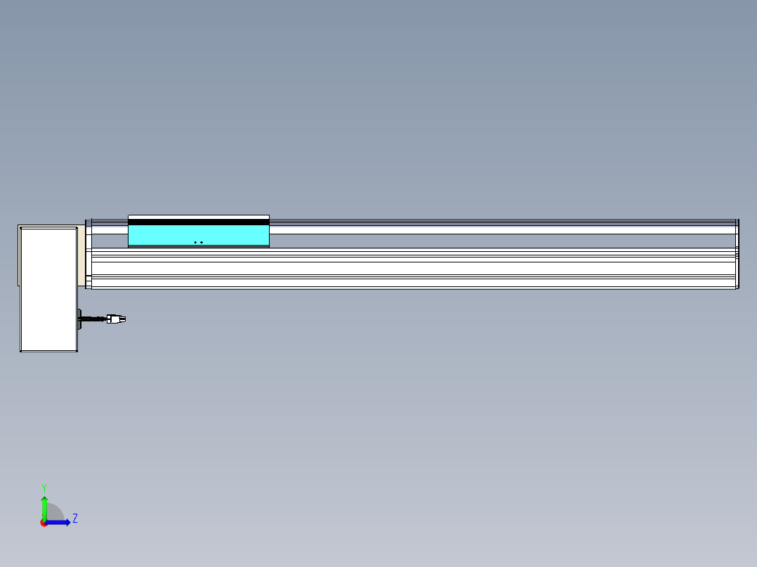 同步带滑台-半封闭B22H-L100-C-S650-LD-P75-D3-N5左视图