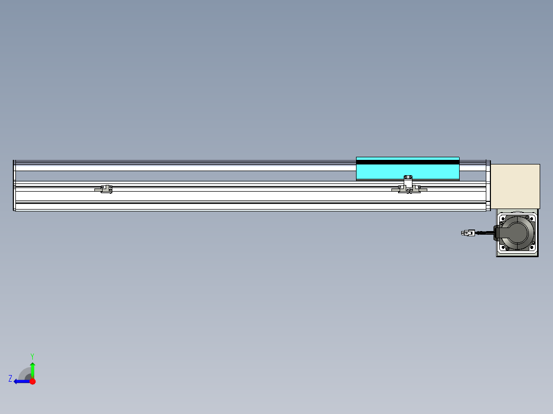 同步带滑台-半封闭B22H-L100-C-S650-LD-P75-D3-N5右视图