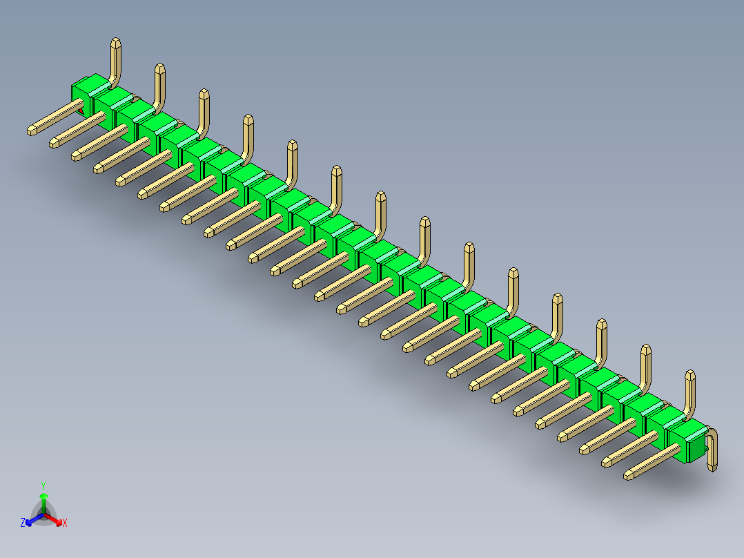 彩色公排针 100mil 2.54mm 系列-DS1022_green_28p_100mil_Type_SMT_R1_rev1.0