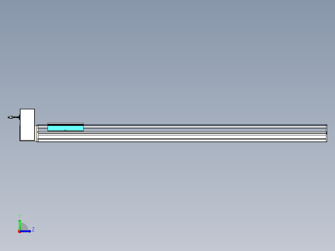 同步带滑台-半封闭B22H-L100-C-S1450-LU-P75-D3-N5左视图