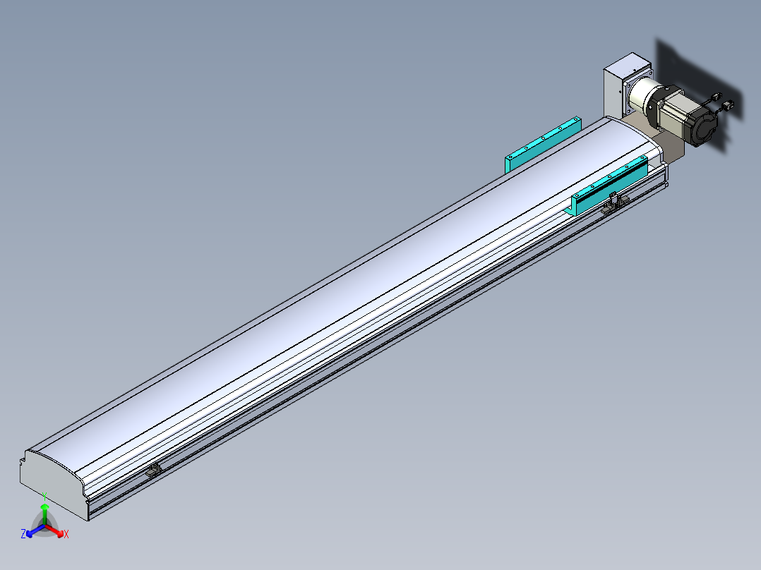 同步带滑台-半封闭B22H-L100-C-S1450-LU-P75-D3-N5正等轴测图