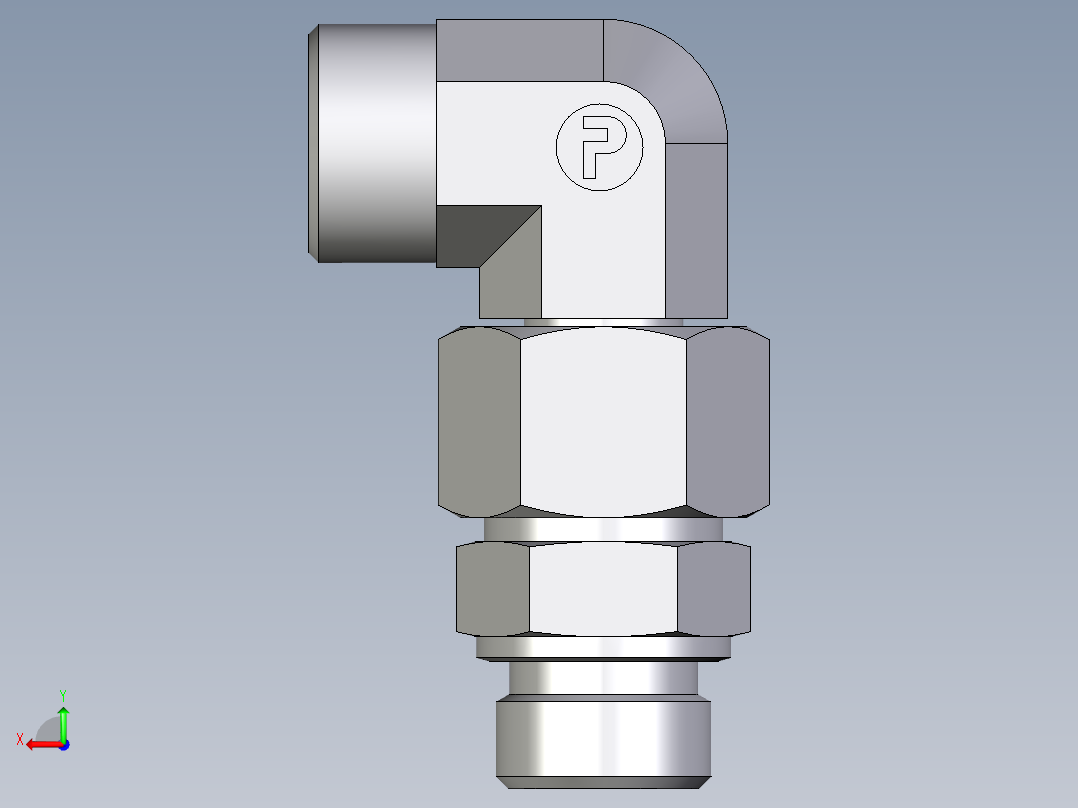 卡套式工业通用硬管接头EO_Assembled_adjustable_standpipe_elbow_EVW20SMOMD71后视图