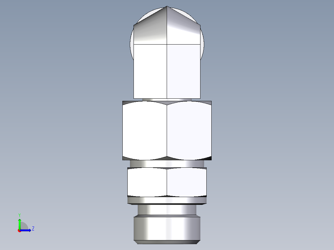卡套式工业通用硬管接头EO_Assembled_adjustable_standpipe_elbow_EVW20SMOMD71左视图