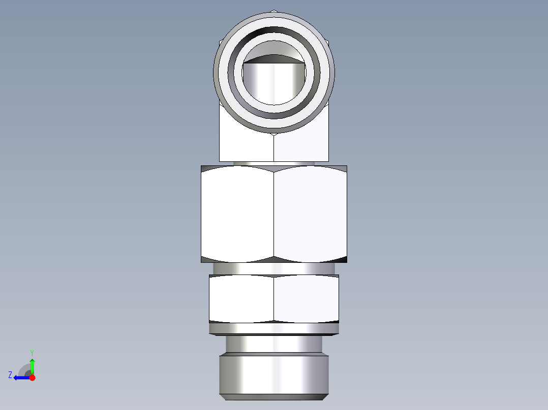 卡套式工业通用硬管接头EO_Assembled_adjustable_standpipe_elbow_EVW20SMOMD71右视图