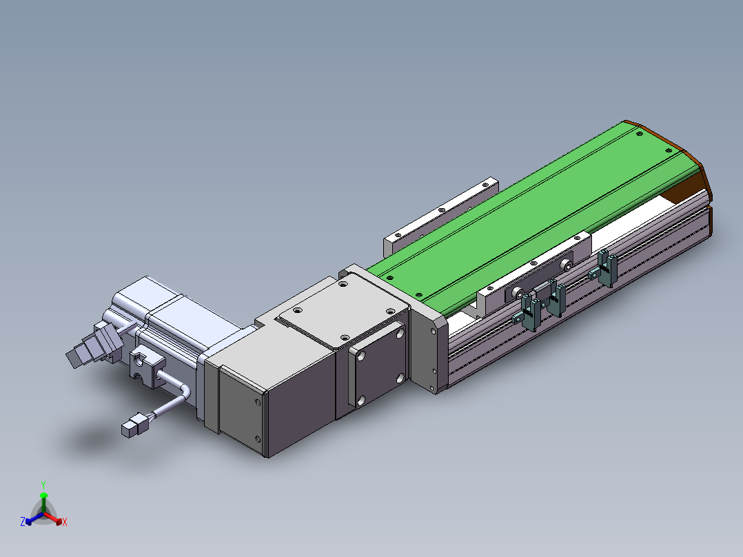 MTB同步带半封闭MTB10-R-200W正等轴测图