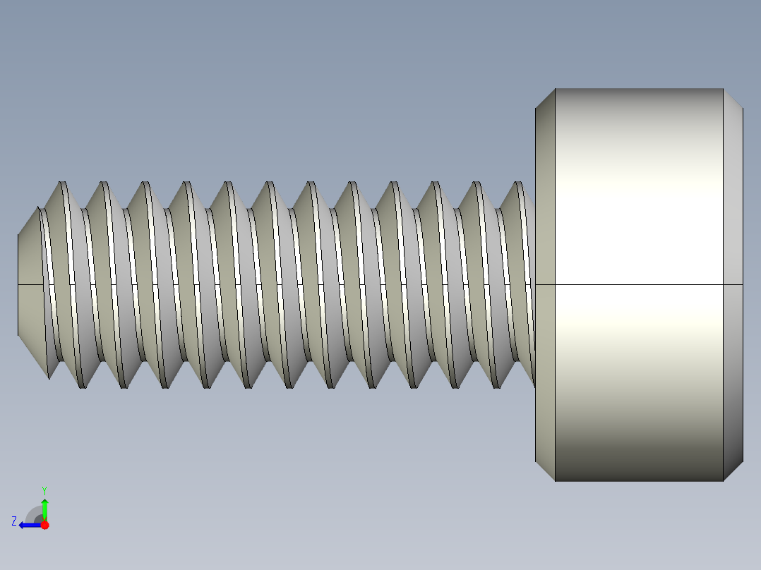 M2 x 0.4mm Thread 5mm LONG SOCKET HEAD CAP SCREW.IGS右视图