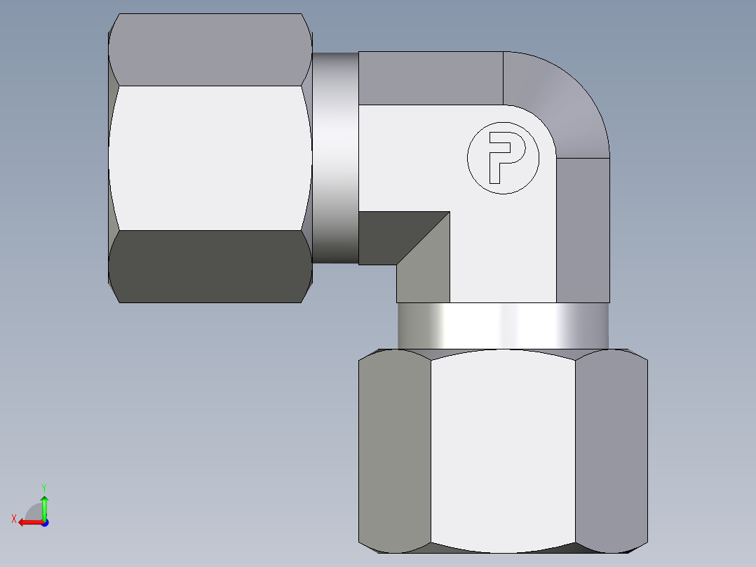 卡套式工业通用硬管接头EO_Union_elbow_W10ZL71后视图