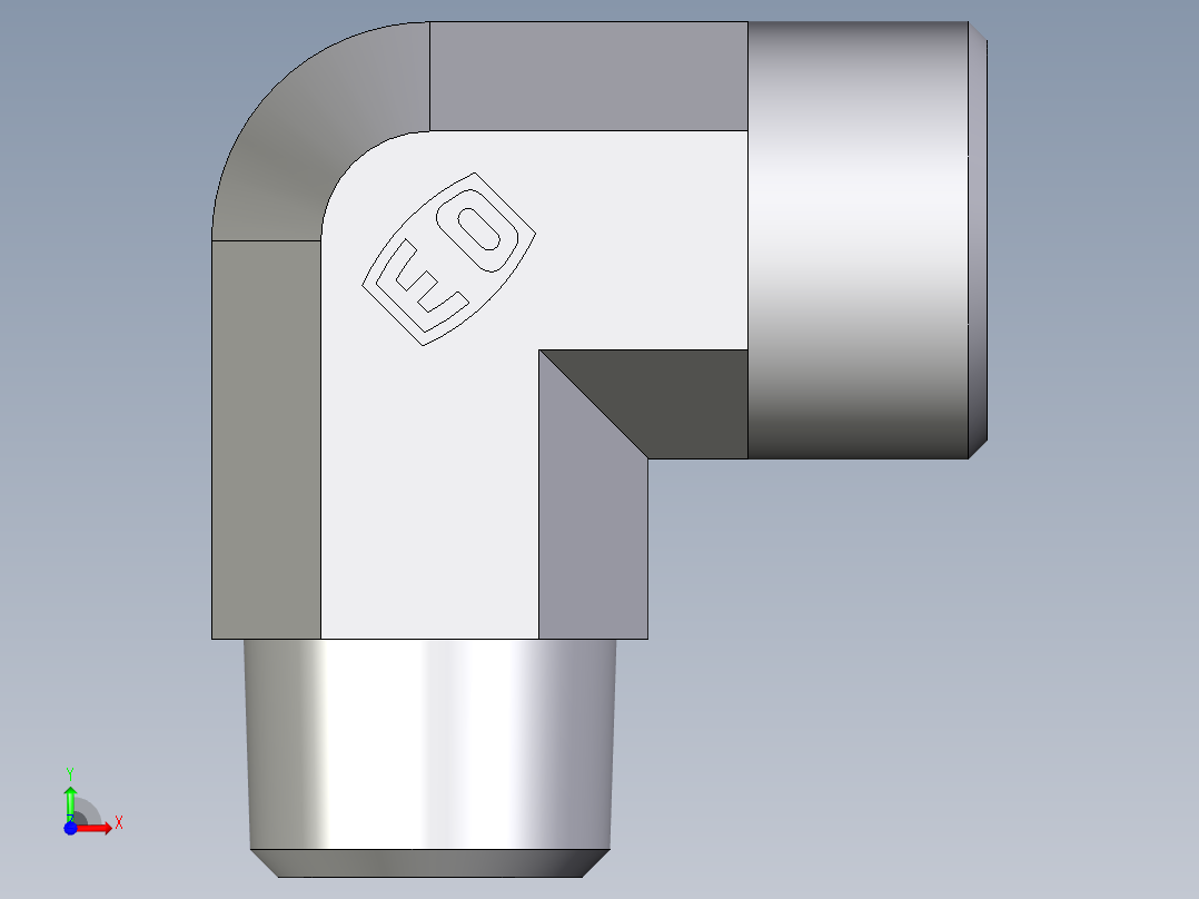 卡套式工业通用硬管接头EO_Male_stud_elbow_WE15LMCFX前视图