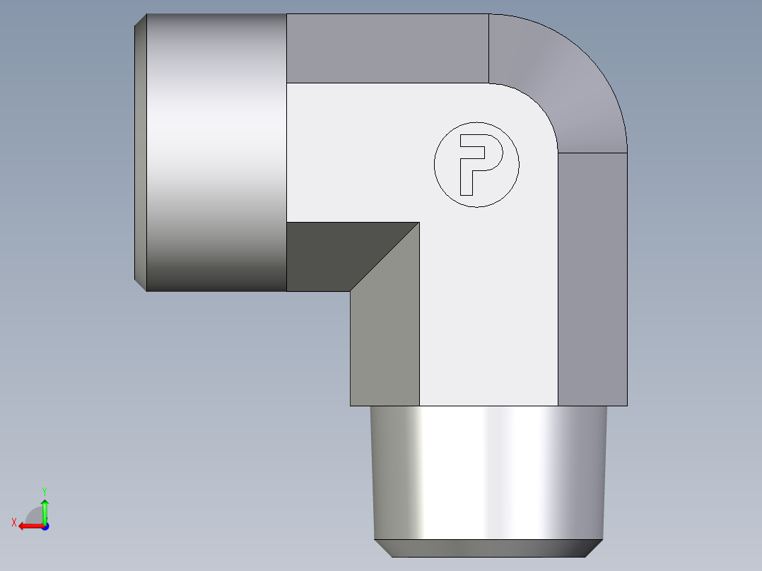 卡套式工业通用硬管接头EO_Male_stud_elbow_WE15LMCFX后视图