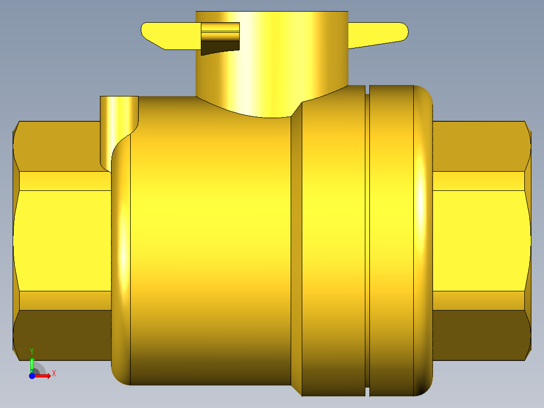 管道手动球阀-水管开关阀-手动阀门395_02_E_1_body前视图
