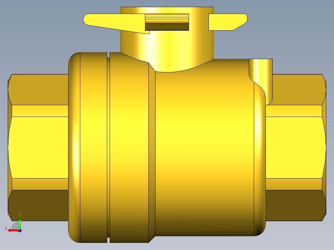 管道手动球阀-水管开关阀-手动阀门395_02_E_1_body后视图