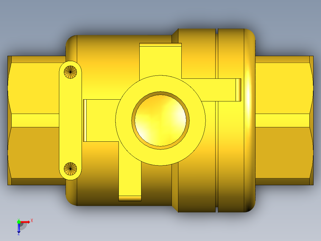 管道手动球阀-水管开关阀-手动阀门395_02_E_1_body俯视图