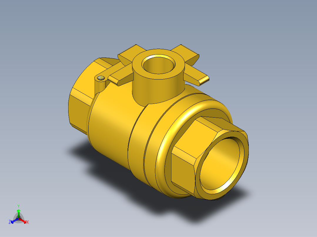 管道手动球阀-水管开关阀-手动阀门395_02_E_1_body正等轴测图