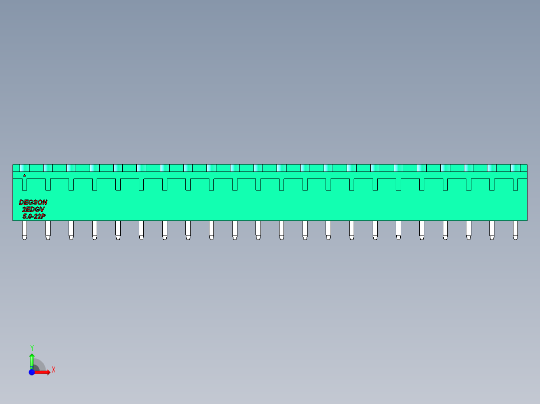 DEGSON 2EDG 系列 5.0mm 可插拔接线端子组-2EDGV-5.0-22P-14-00AH前视图