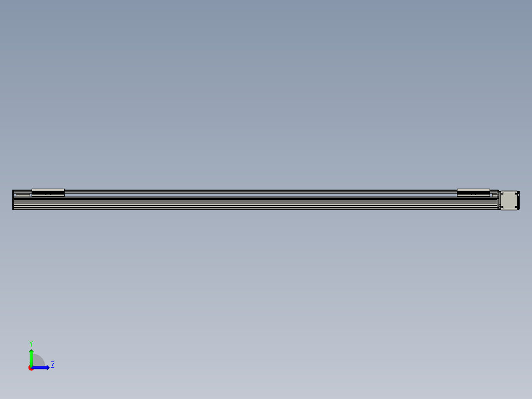 直线模组LHB17-L40-S1950-R(B)设计图纸左视图