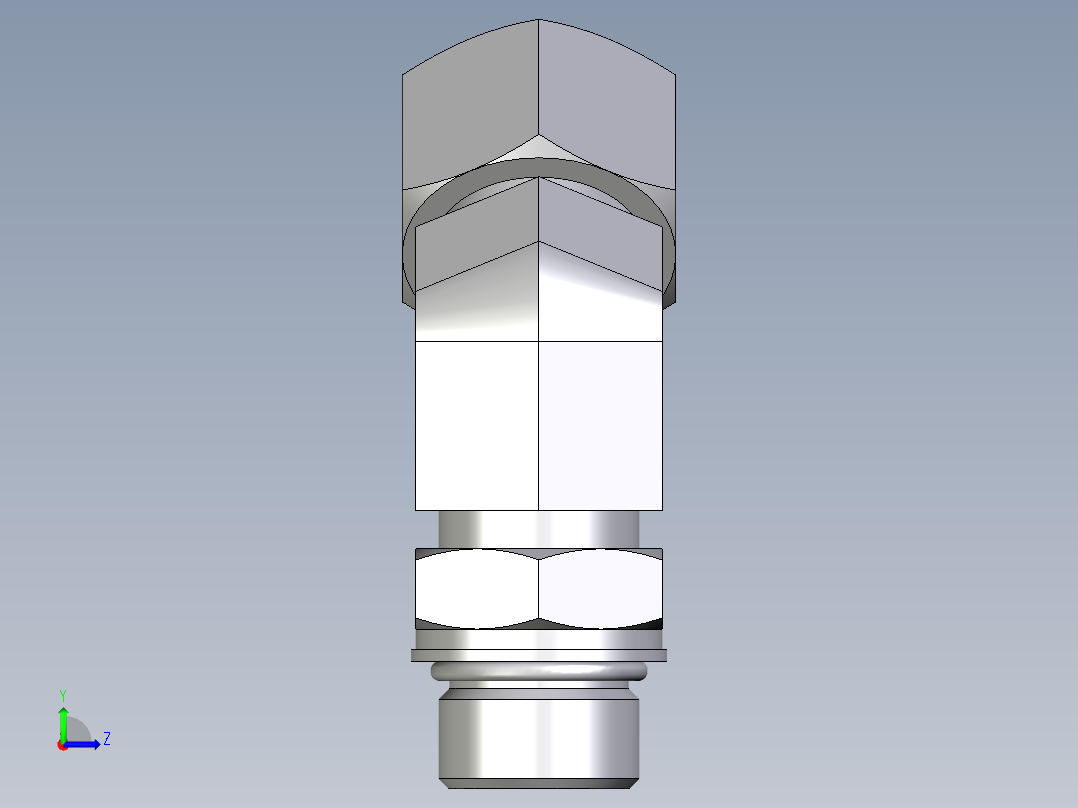 卡套式工业通用硬管接头EO_Adjustable_locknut_45_deg_elbow_VEE16ZSMORCF左视图